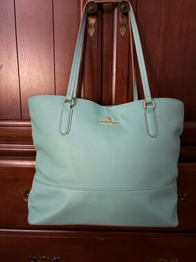 Nanette Lepore turquoise Pebbled Leather Tote